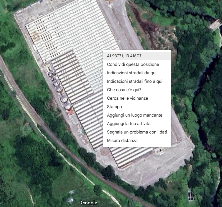 Coordinate satellitari Google Maps